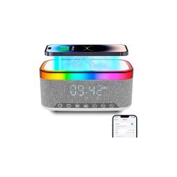 Vezeték Nélküli Bluetooth Hangszóró és Töltő, LED Világítással, 10W, KP-559