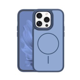 Szilikon telefonvédő (műanyag hátlap, ütésállóság, légpárnás sarok, kameravédő, MagSafe) SÖTÉTKÉK Apple iPhone 15 Pro