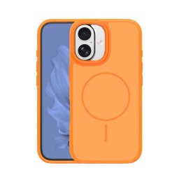 Szilikon telefonvédő (műanyag hátlap, ütésállóság, légpárnás sarok, kameravédő, MagSafe) NARANCSSÁRGA Apple iPhone 16