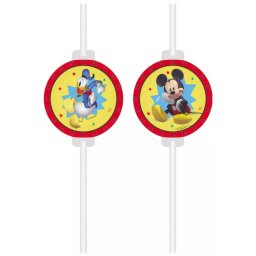 Mickey papír szívószál, 4 db-os szett FSC Nr1