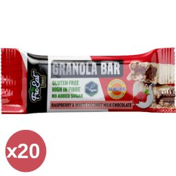 Dia-Wellness Málnás Granola Bar kókusztejes fehér csokoládéval mártva kínáló 20X50 g