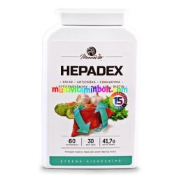 Hepadex 3x60 db kapszula, gyógynövény kivonatokat, kolint és NAC-ot tartalmazó étrend-kiegészítő, 3 havi adag - Mannavita