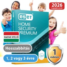ESET Home Security Premium 1 eszközre 2 évre, hosszabbítás, 30% kedvezménnyel tanárok, diákok, nyugdíjasok, EÜ dolgozók részére
