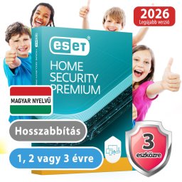 ESET Home Security Premium 3 eszközre 2 évre, hosszabbítás, 30% kedvezménnyel tanárok, diákok, nyugdíjasok, EÜ dolgozók részére