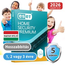 ESET Home Security Premium 5 eszközre 2 évre, hosszabbítás, 30% kedvezménnyel tanárok, diákok, nyugdíjasok, EÜ dolgozók részére