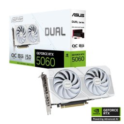 ASUS VGA NVIDIA GeForce RTX 5060 DUAL OC 8G FEHÉR, 8GB GDDR7, 3xDP, 1xHDMI