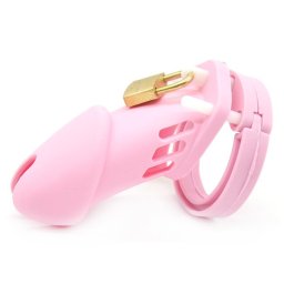 Cock Lock - Silicone chastity cage BRAN 9 x 3cm Pink erényöv