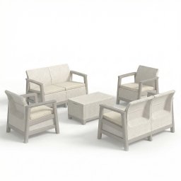 Scandi Box max linea duo kerti bútor szett jute tárolós asztallal kavicsszürke-bézs