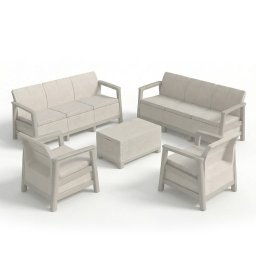 Scandi Love max linea duo kerti bútor szett jute tárolós asztallal kavicsszürke-bézs