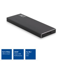 SATA M.2 SSD külső ház mobilrack USB3.2 Gen1 fekete ACT (AC1600)