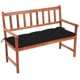 vidaXL tömör akácfa kerti pad párnával 120 cm