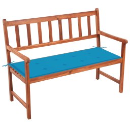 vidaXL tömör akácfa kerti pad párnával 120 cm