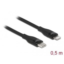 Delock USB Type-C™ Lightning™ adat- és töltőkábel iPhone™, iPad™ és iPod™ készülékhez fekete 0.5 m MFi