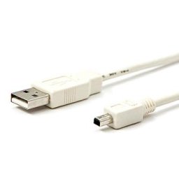 USB kábel (2.0), USB A hím - 4 pólusú hím, 1,8m, fehér, MITSUMI, SELL