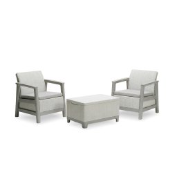 Scandi Balcony linea set kerti bútor garnitúra hamuszürke-világosszürke