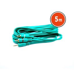 3,5 jack-2 x RCA 5 m zöld