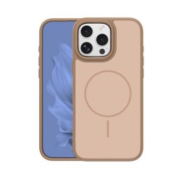 Szilikon telefonvédő (műanyag hátlap, ütésállóság, légpárnás sarok, kameravédő, MagSafe) BARNA Apple iPhone 16 Pro