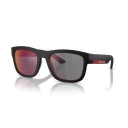 PRADA LINEA ROSSA PS 01ZS DG008F Black Rubber Dark Grey Mirror Blue/Red napszemüveg