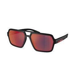 PRADA LINEA ROSSA PS A06S DG008F Black Rubber Dark Grey Mirror Blue/Red napszemüveg