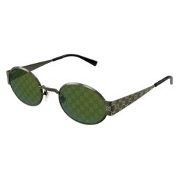 Gucci GG1854S 003 SHINY TRANSPARENT VARNISH MILITARY GREEN WITH LASER GUCCISSIMA TEXTURE ON ENDPIECE GREEN MIRROR napszemüveg