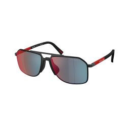 PRADA LINEA ROSSA PS B51S 1BO08F Matte Black Dark Grey Mirror Blue/Red napszemüveg