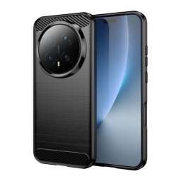 Szilikon telefonvédő (ütésállóság, légpárnás sarok, szálcsiszolt, karbon minta) FEKETE Honor Magic 8 Pro