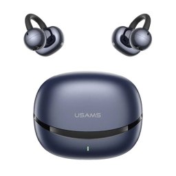 USAMS R3 ECHO bluetooth fülhallgató SZTEREO (v6.0, TWS, fülre akasztható, zajszűrő, mikrofon + töltőtok) SÖTÉTKÉK