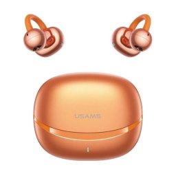 USAMS R3 ECHO bluetooth fülhallgató SZTEREO (v6.0, TWS, fülre akasztható, zajszűrő, mikrofon + töltőtok) NARANCSSÁRGA