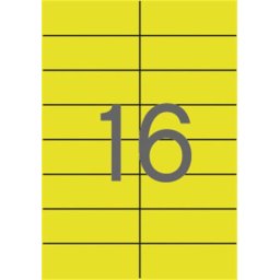 APLI Etikett, 105x37 mm, színes, APLI, sárga, 320 etikett/csomag