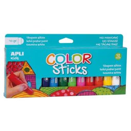 APLI Tempera kréta készlet, APLI Kids "Color Sticks", 12 különböző szín