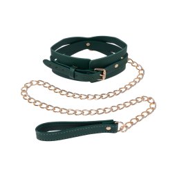 Sportsheets - nyakörv pórázzal (zöld)