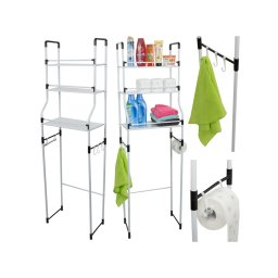 Fürdőszobai aluminium tároló állvány, WC-hez , 3 polcos, 157 x 46 cm
