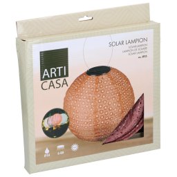 ArtiCasa napelemes fénynyomat mintás Party LED-es Lampion, 25 cm, terracotta színű, 1 db