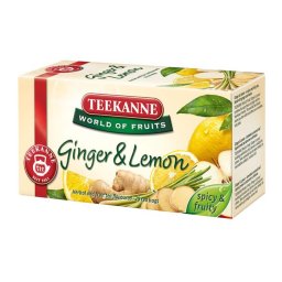 TEEKANNE Gyümölcstea, 20x1,75 g, TEEKANNE "World of Fruits", gyömbér-citrom