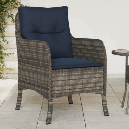 vidaXL 2 db szürke polyrattan kerti szék párnával