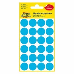 Avery Zweckform címkék 18mm, kék, 24 címke, jelölő, 4 db-os csomag, 3005, kézíráshoz