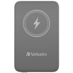VERBATIM Powerbank Charge 'n' Go, mágneses, 10000 mAh, USB-C, szürke