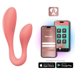 Adrien Lastic Couple Secrets 2.0 - okos kétvégű vibrátor (rózsaszín) (APP-os)