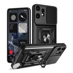 Defender szilikon telefonvédő (ütésállóság, tartógyűrű, kameravédő) FEKETE Nothing CMF Phone 2 Pro