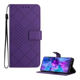 Tok álló, bőr hatású (FLIP, oldalra nyíló, asztali tartó, négyzet, prémium) LILA Honor Magic 8 Lite