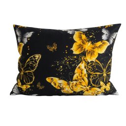 Mikroszálas párnahuzat GOLD BUTTERFLY 70x90 cm, fekete