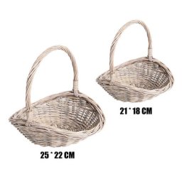 Füles fonott kínáló kosár szett - 2 darabos