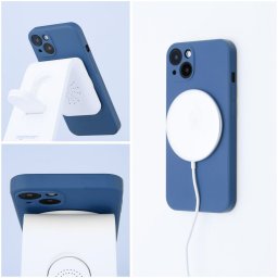 SILICONE MAG COVER MagSafe-kompatibilis tok teljes kamerasziget kivágással iPhone 17 Pro - kék