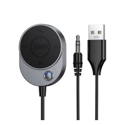 HOCO E150 bluetooth adapter (USB+3.5mm jack csatlakozó, v5.3) FEKETE