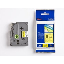 TZE-611 laminált P-Touch szalag (6mm) Black on Yellow - 8m (TZE611)