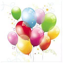 Színes lufis Balloons szalvéta 20 DARABOS, 33x33 cm