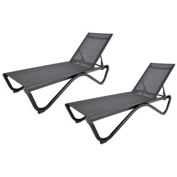 Rojaplast ZWL-515 DUO alumínium napozóágy szett - fekete (2 db)