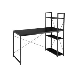 Íróasztal polccal LOFTY 120x60 cm, fekete