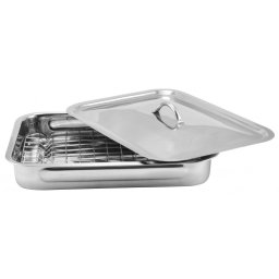Perfect Home Grillrácsos tepsi fedővel 37 x 28 cm rozsdamentes 12702