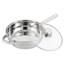 Galya Serpenyő üvegfedővel 24cm 3,1 literes rozsdamentes KPCS12002/6